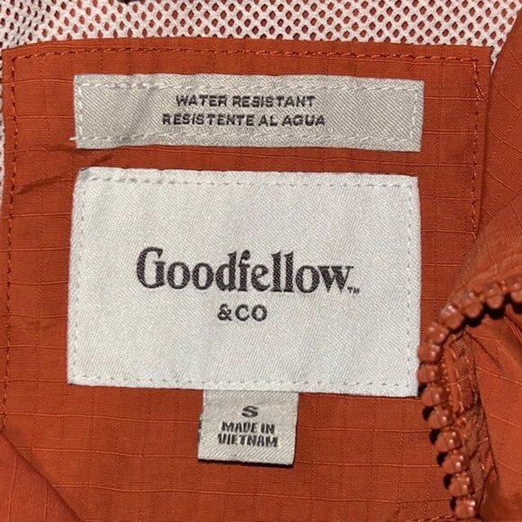 Goodfellow & Co. Men's Windbreaker/Rain Jacket  Water Resistant Orange Sz Small - Picture 6 of 8